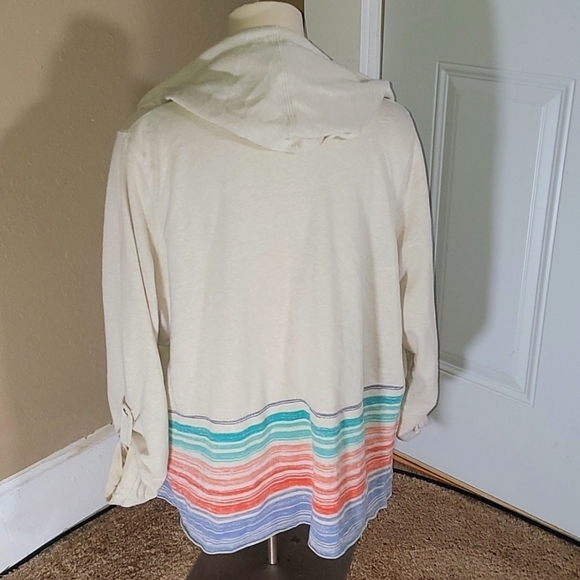Maurices sweater top, cardigan- hoodie size XXL with roll tab sleeves - Picture 3 of 4
